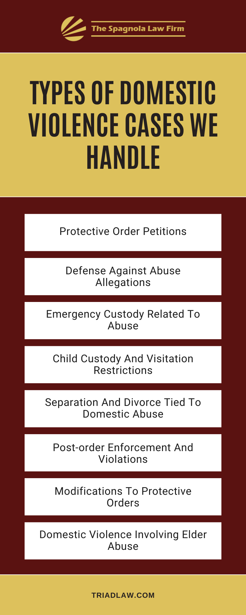 Types Of Domestic Violence Cases We Handle Infographic